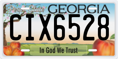GA license plate CIX6528