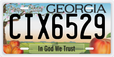 GA license plate CIX6529