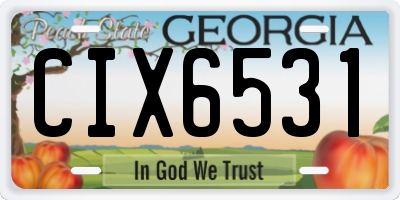GA license plate CIX6531