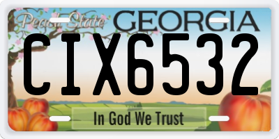 GA license plate CIX6532