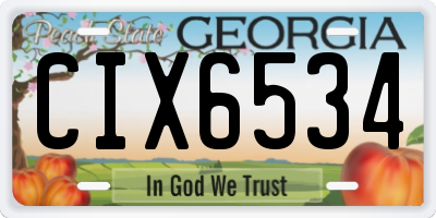 GA license plate CIX6534