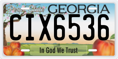 GA license plate CIX6536