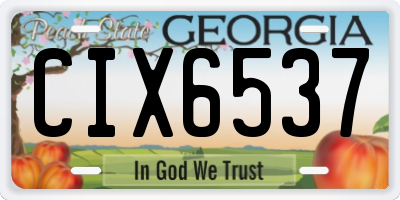 GA license plate CIX6537
