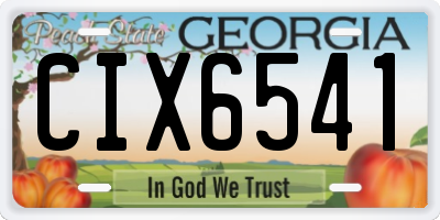 GA license plate CIX6541
