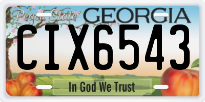 GA license plate CIX6543