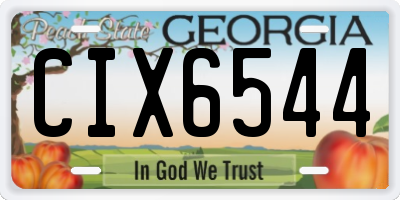 GA license plate CIX6544