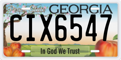 GA license plate CIX6547