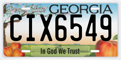GA license plate CIX6549
