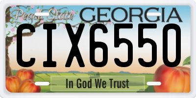 GA license plate CIX6550