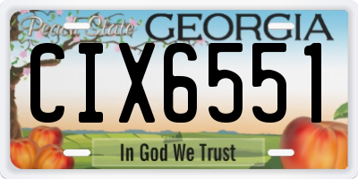 GA license plate CIX6551