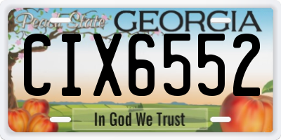 GA license plate CIX6552