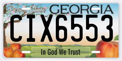 GA license plate CIX6553