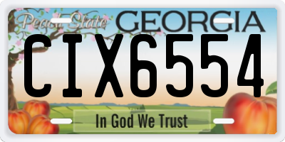 GA license plate CIX6554