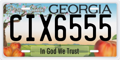 GA license plate CIX6555