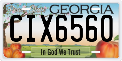 GA license plate CIX6560