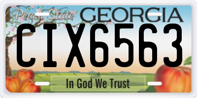 GA license plate CIX6563