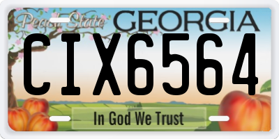 GA license plate CIX6564