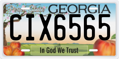 GA license plate CIX6565