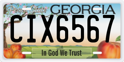 GA license plate CIX6567