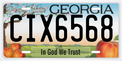 GA license plate CIX6568