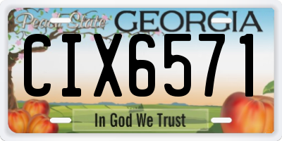 GA license plate CIX6571