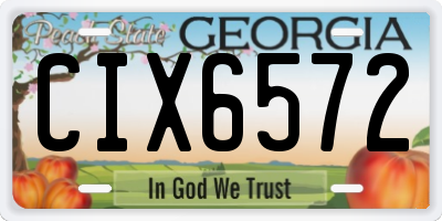 GA license plate CIX6572