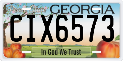 GA license plate CIX6573