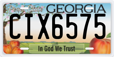 GA license plate CIX6575