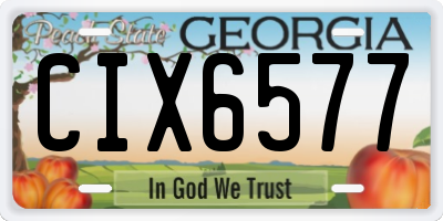 GA license plate CIX6577