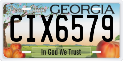 GA license plate CIX6579
