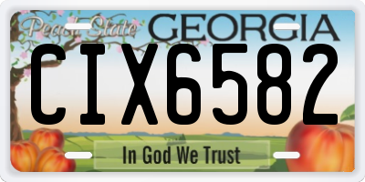 GA license plate CIX6582