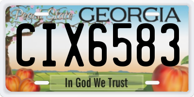 GA license plate CIX6583