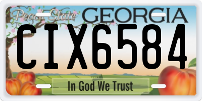 GA license plate CIX6584