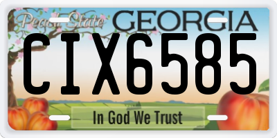 GA license plate CIX6585
