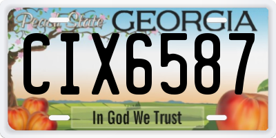 GA license plate CIX6587