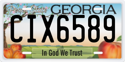 GA license plate CIX6589
