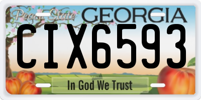 GA license plate CIX6593