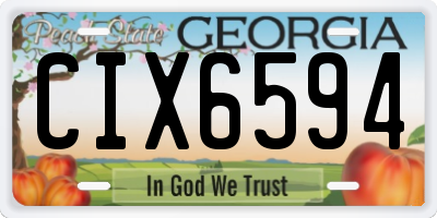 GA license plate CIX6594