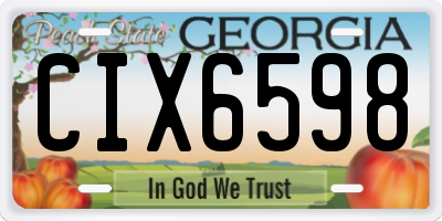 GA license plate CIX6598