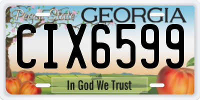 GA license plate CIX6599