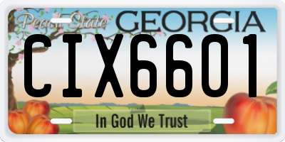 GA license plate CIX6601