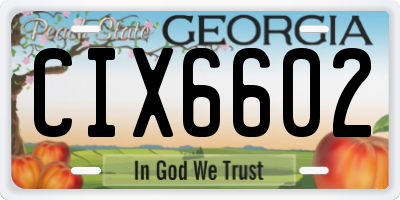 GA license plate CIX6602