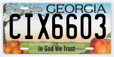 GA license plate CIX6603