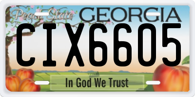 GA license plate CIX6605