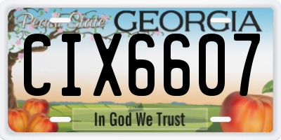 GA license plate CIX6607
