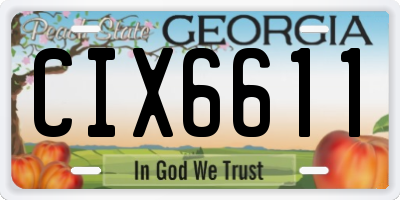 GA license plate CIX6611
