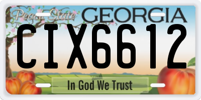 GA license plate CIX6612