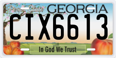 GA license plate CIX6613