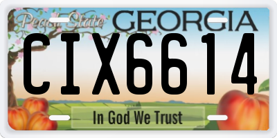 GA license plate CIX6614