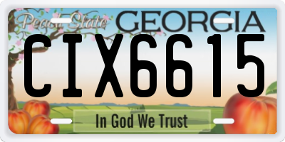 GA license plate CIX6615